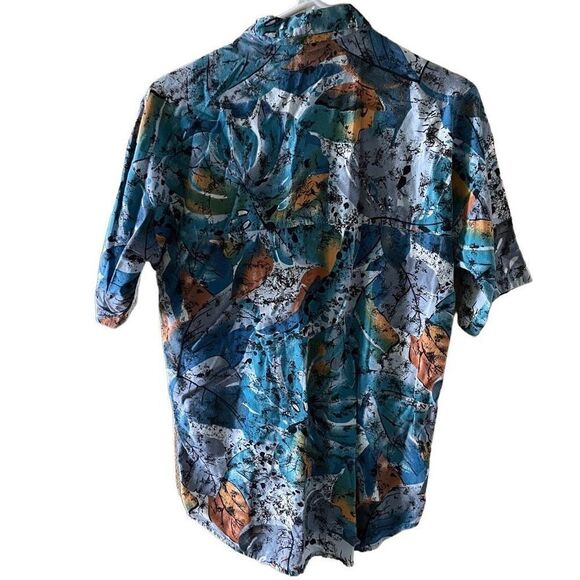 HawaiiBlues Men’s Shirt S Vintage Abstract Motif Cotton Rayon Hawaiian - Picture 2 of 6